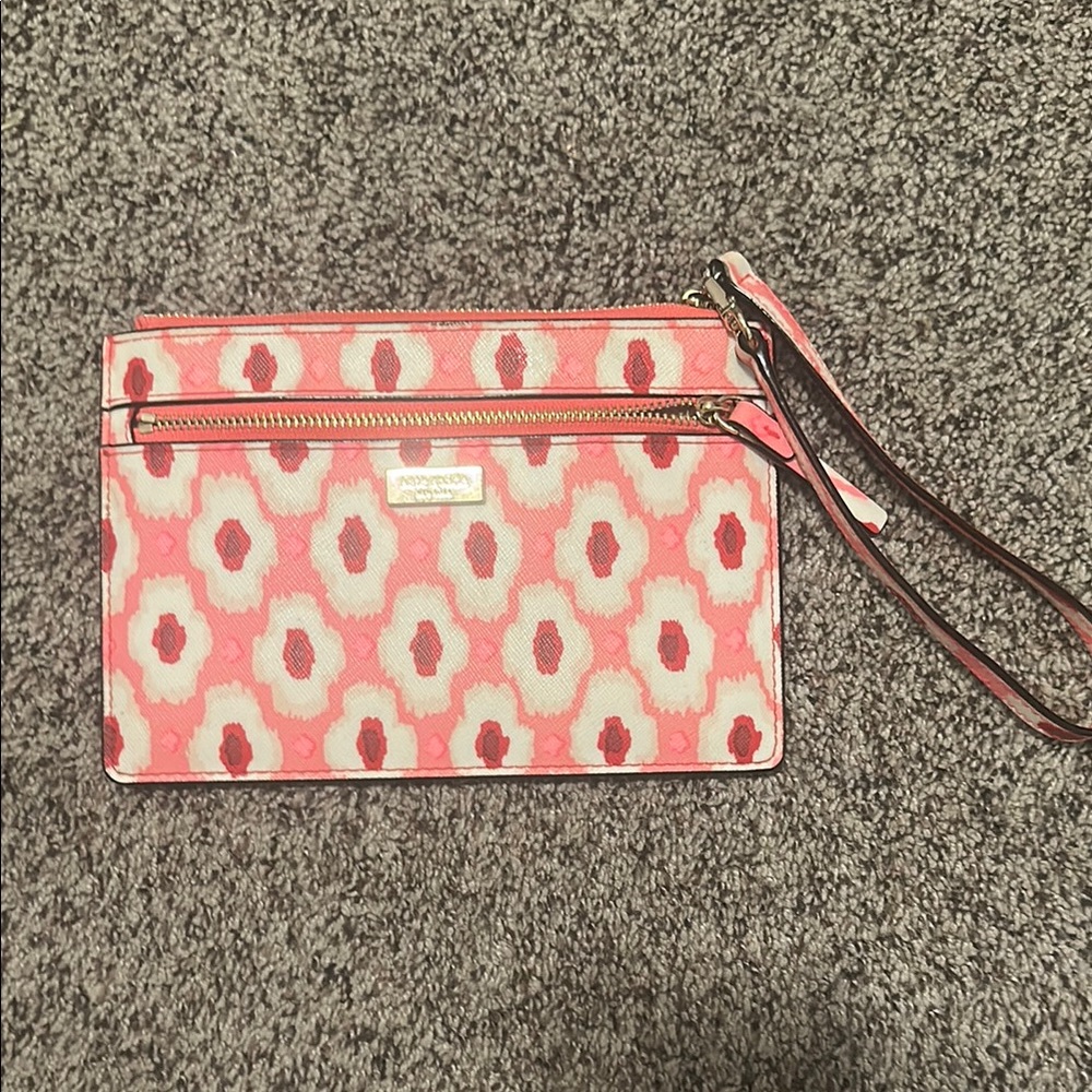 Kate Spade Pink and Cream Geometric Clutch